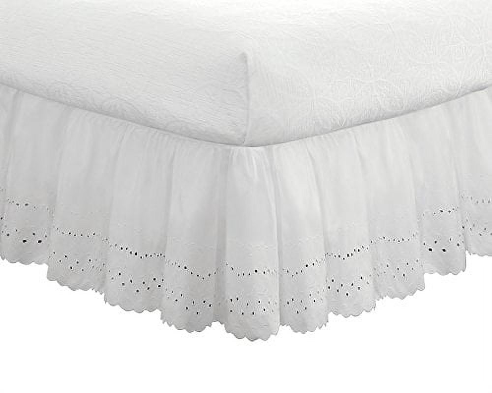 Embroidered bed skirt queen hot sale