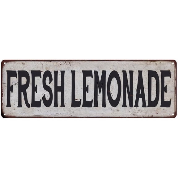 FRESH LEMONADE Vintage Look Rustic 6x18 Metal Sign Chic Retro 206180035147
