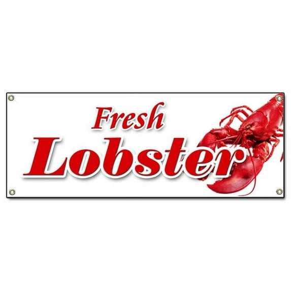 FRESH LOBSTER BANNER SIGN lobsters maine florida cold water claws butter trap tails bisque signs