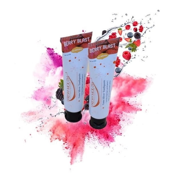 FRESH MOUTH Nano Silver Toothpaste Berry Blast 65g (PACK OF 2)