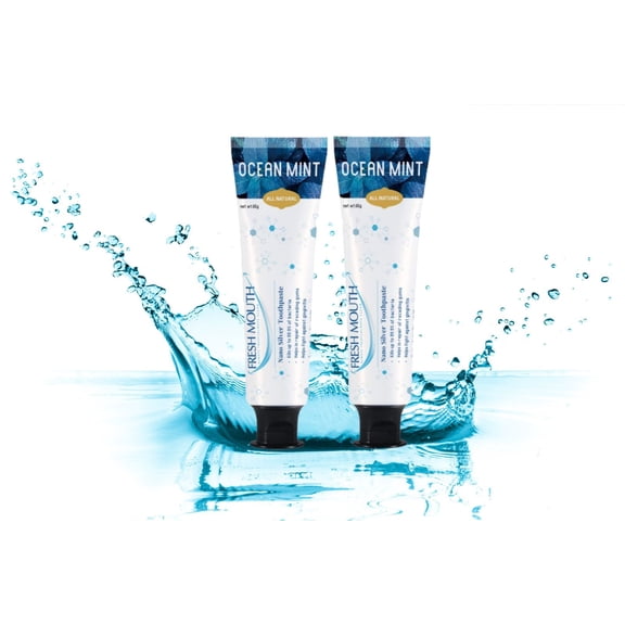FRESH MOUTH Nano Silver Toothpaste Ocean Mint 65g (PACK OF 2)