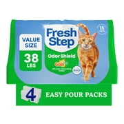 Fresh Step Odor Shield Multi-Cat Clumping Cat Litter, Gain Original Scent, 38 lb, Easy Pour Pouches (4 Pack)