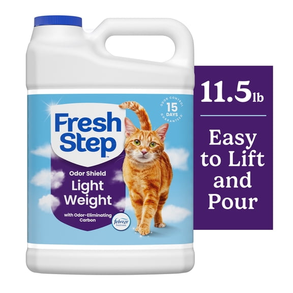 Fresh Step Odor Shield Light Weight Multi-Cat Clumping Cat Litter, Febreze Freshness Scent, 11.5 lb Jug