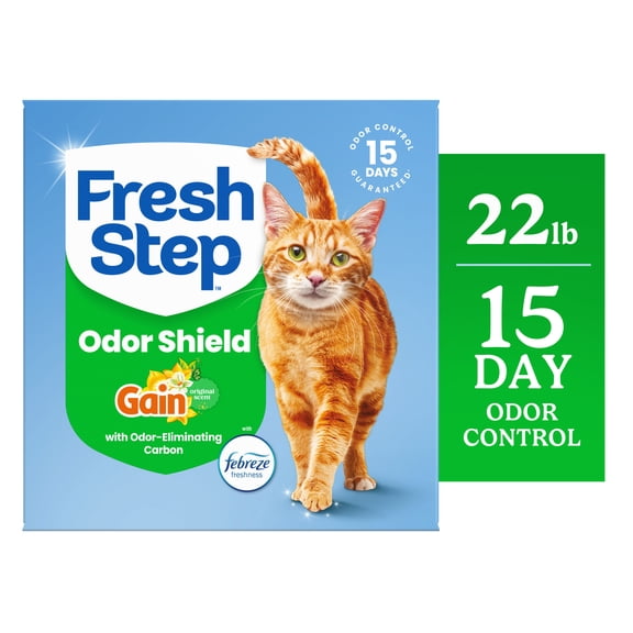 Fresh Step Odor Shield Multi-Cat Clumping Cat Litter, Gain Original Scent, 22 lb Box