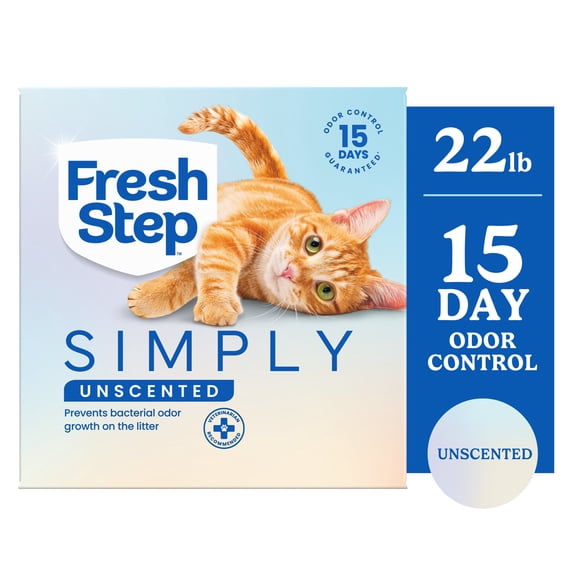 Fresh Step Simply Multi-Cat Clumping Cat Litter, Unscented, 22 lb Box