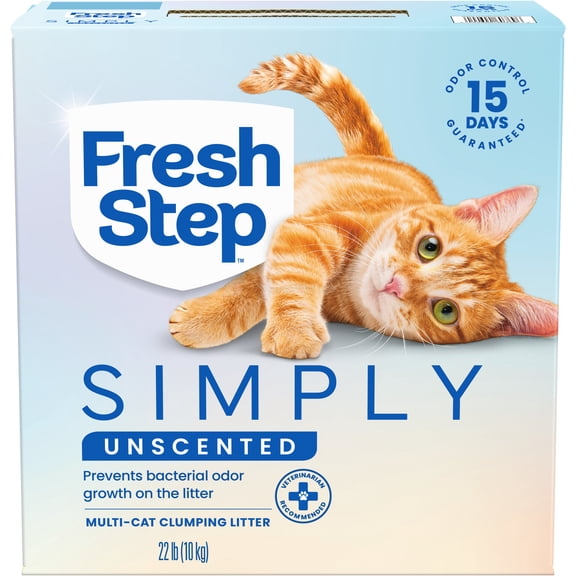 Fresh Step Simply Unscented Multi Cat Clumping Litter, 22 lb