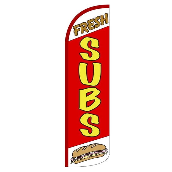 FRESH SUBS Windless Flag (Hardware Not Included) |Advertisement /Business Flags | Feather Flag |