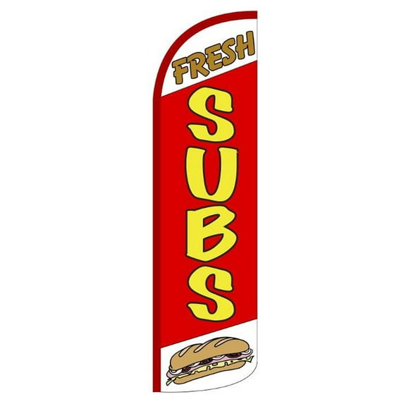 FRESH SUBS Windless Flag (Hardware Not Included) |Advertisement /Business Flags | Feather Flag |