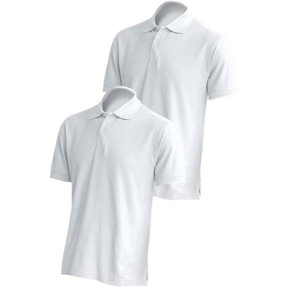 FRESH TEE Men's Short Sleeve Regular Pique Polo Shirt (Medium, 2pack White)…
