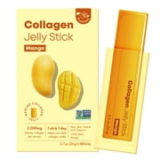 FRESHBELL Mango Collagen Jelly Stick (20g x 10 sticks) with 3g of Marine Collagen Peptide from Canadian Wild Codand 100% Real Mango