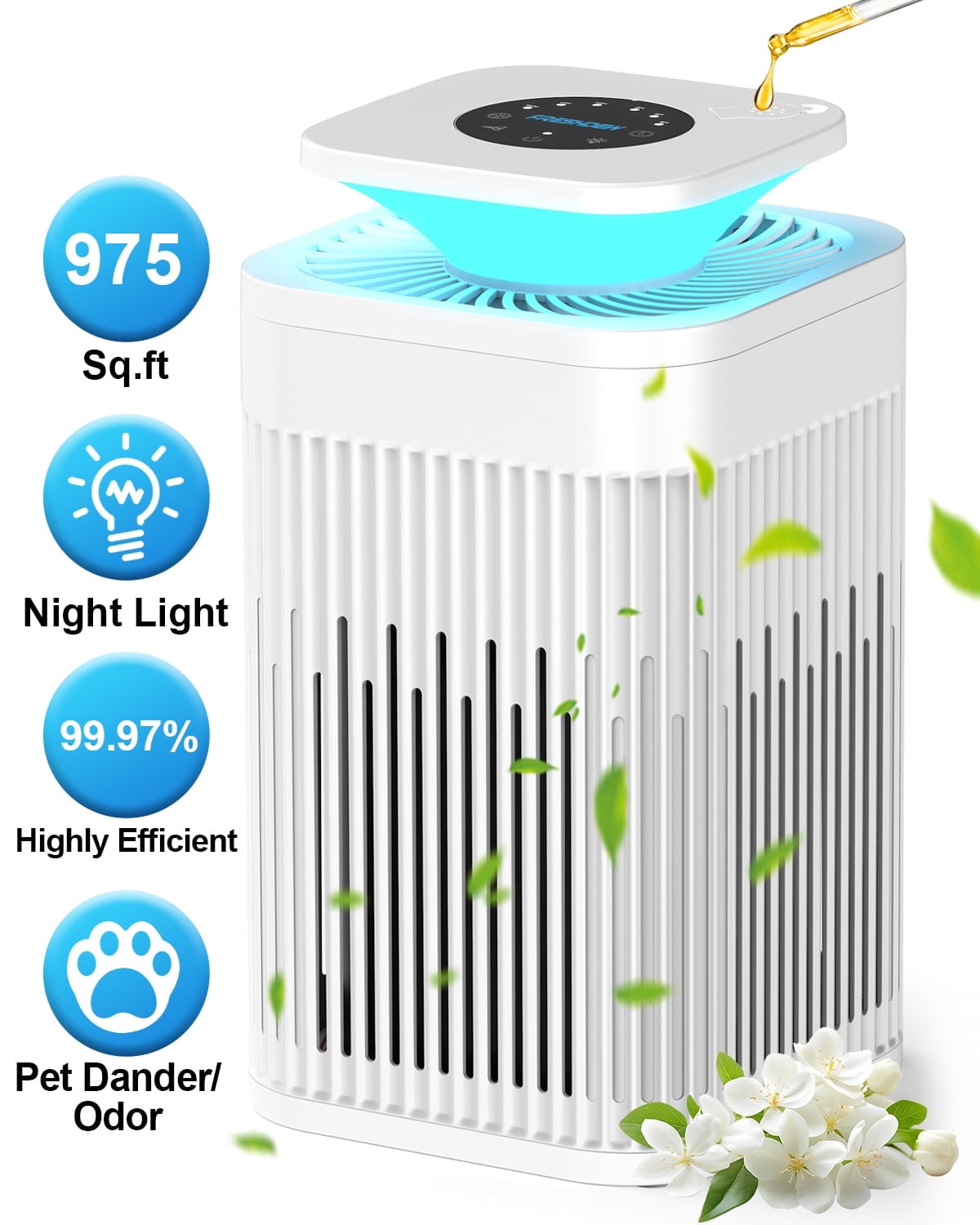 Small Excision FRESHDEW HEPA Air Purifier for Bedroom, Small Room Air Cleaner with Pet ...