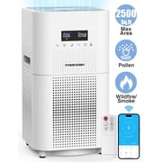 FRESHDEW Smart Air Purifier for Large Rooms up to 2500 Sq.ft, HEPA Air Purifiers for Pet Dander&Odor, Dust, Pollen, Wildfire/Smoke, AP401, White, 2026 New