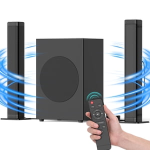 FRESHDEW Barra de sonido con subwoofer, 2.1 canales separable para TV, sonido envolvente 3D para cine en casa, conexión Bluetooth/HDMI-ARC/Aux/Óptico