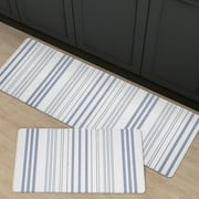 FRESHMINT Farmhouse Stripe Anti-Fatigue Kitchen Mat Set of 2, Cushioned Foam Kitchen Mats for Floor, Waterproof Non Slip Comfort Mat, Modern Kitchen Rug for Kitchen Decor, Sink, Laundry, Office