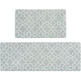 thumbnail image 1 of FRESHMINT Kitchen Mat Set of 2, Anti-Fatigue Cushioned Kitchen Mats for Floor, Waterproof Non Slip Comfort Standing Mat, Boho Kitchen Rug for Kitchen Decor, Sink, Office, 17"x30"+17"x47", Stone Gray, 1 of 7
