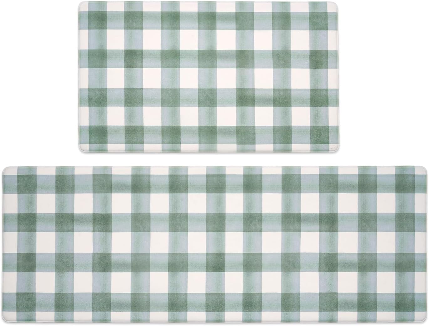 FRESHMINT Modern Farmhouse Plaid 2 Piece Set Kitchen Mats for Floor Anti Fatigue Waterproof & Non-Skid Kitchen Rugs Cushioned Kitchen Mat for Standing Washable Comfort Desk Kitchen Runners - Walmart.com