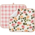 thumbnail image 1 of FRESHMINT Printed Dish Drying Mats for Kitchen Counter 2 Pack Absorbent Reversible Drying Mats Microfiber Kitchen Countertop Protector Dishes Drying Pad Extra Large 18"x16" Dish Mat (Floral), 1 of 8