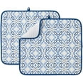 thumbnail image 1 of FRESHMINT Printed Dish Drying Mats for Kitchen Counter 2 Pack Absorbent Reversible Drying Mats Microfiber Kitchen Countertop Protector Dishes Drying Pad Extra Large 18"x16" Dish Mat (Floral), 1 of 8