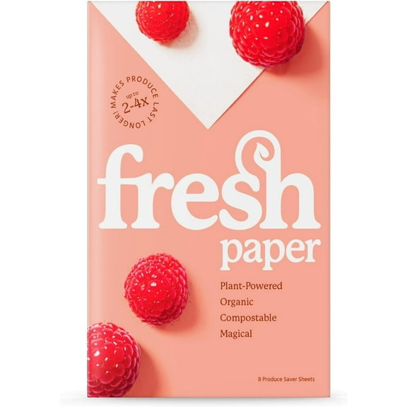 FRESHPAPER Keeps Fruits & Veables Fresh for 2-4x Longer, 8 Reusable Food Saver Sheets for Produce (1 Pack), Made in the USA by
