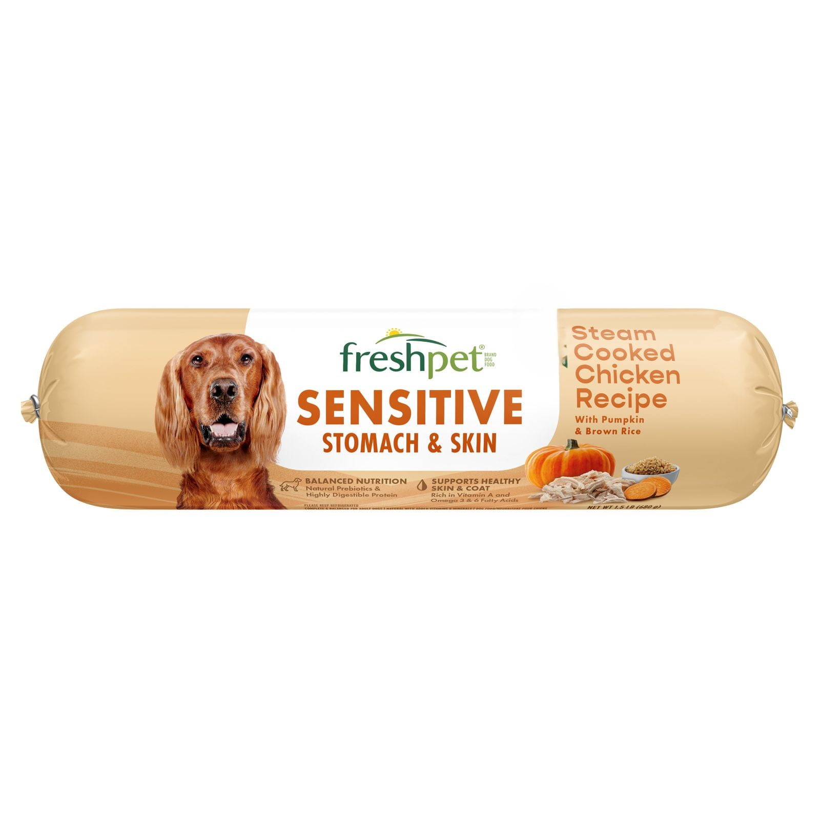 Freshpet Brandclub Freshpet Select Sensitive Stomach and Skin Chicken Recipe with Pumpkin and Brown Rice Roll 1.5lb