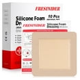thumbnail image 1 of FRESINIDER 5" x 5" Silicone Foam Dressing with Adhesive Border, 10 Pack, Waterproof Self-Adhesive Wound Care Bandages, 1 of 7