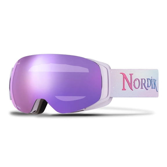 FREYA Magnetic Crystal Pink Kid Teen Ski Goggles with Designed Straps - Bonus Lenses