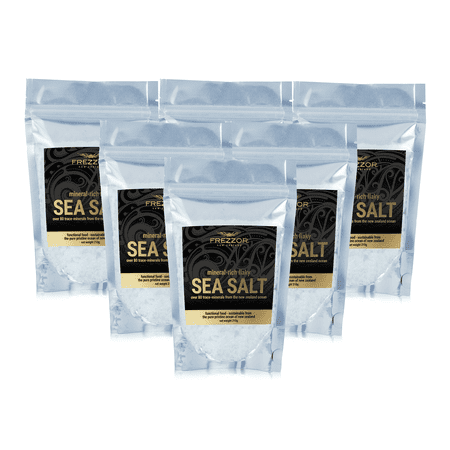 FREZZOR Mineral-Rich Flaky Sea Salt, Preferred By Top Chefs, 84 Minerals and Trace Elements, 6-Pack, 44.4 Oz