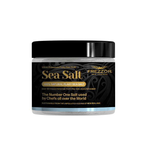 FREZZOR Natural Flaky Sea Salt, Iodized, 25 Gram Jar, Lab Tested, Mineral-Rich