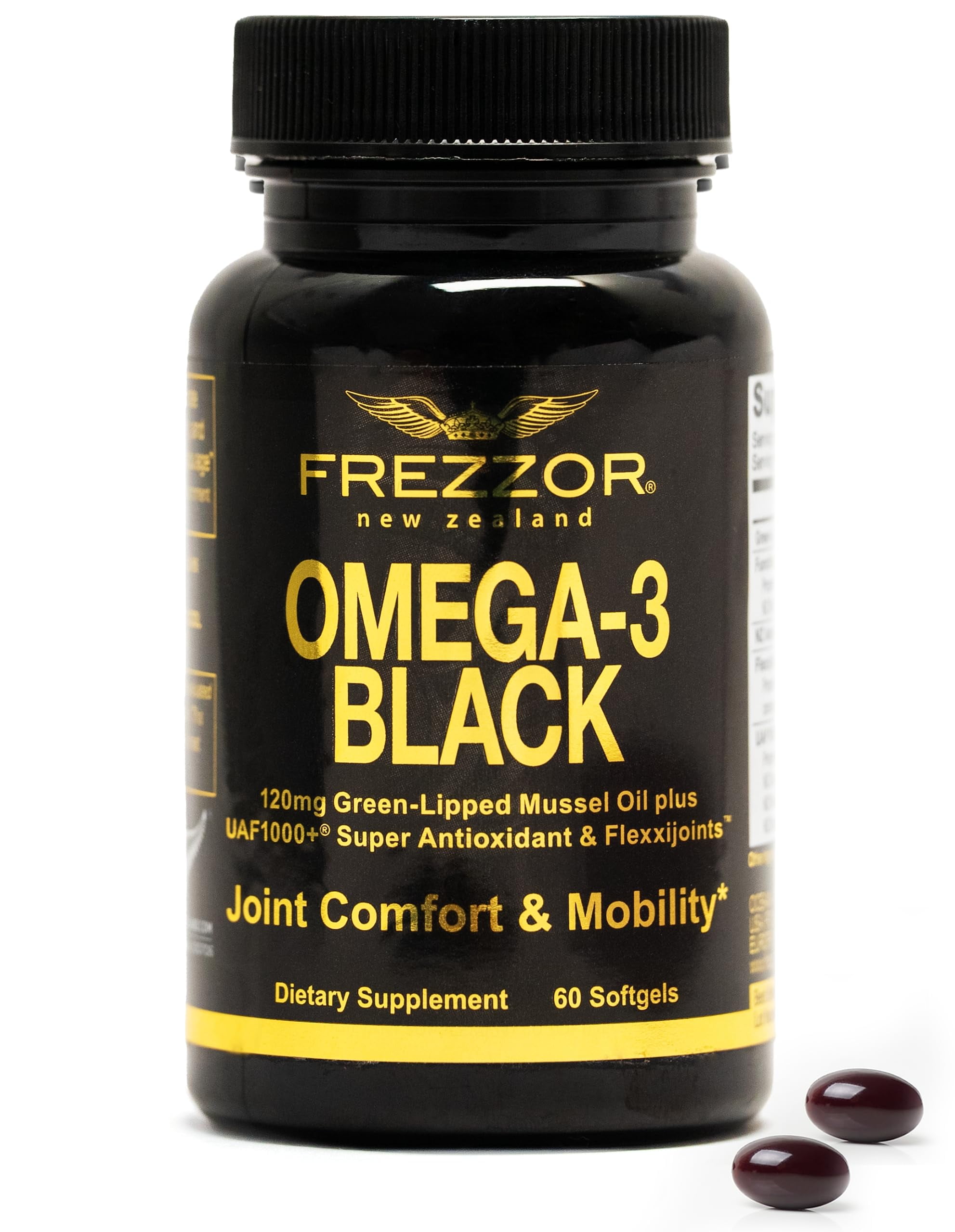 FREZZOR Omega 3 Black Green Lipped Mussel Oil Capsules, Joint Care