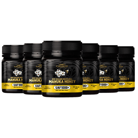 FREZZOR Raw Multifloral New Zealand Wild Manuka Honey, UAF1000+, Winter Immune Support, 6 Jars