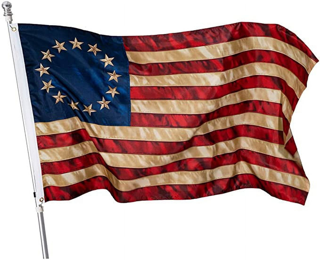 FRF 3x5 Tea Stained American Flag 13 Stars 3' x 5' Outdoor Betsy Ross ...