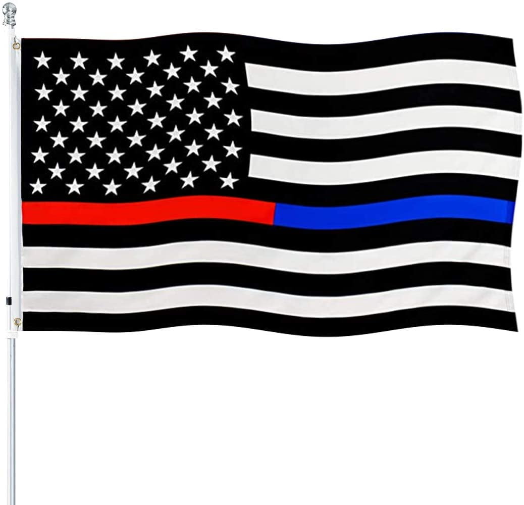 FRF Thin Blue Red Line American Flag 3x5 Outdoor- Heavy Duty Polyester American Blue Red Stripe Lives Matter Police Firfighter Flags Banner Law Enforcement Police Fireman Flag