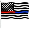thumbnail image 1 of FRF Thin Blue Red Line American Flag 3x5 Outdoor- Heavy Duty Polyester American Blue Red Stripe Lives Matter Police Firfighter Flags Banner Law Enforcement Police Fireman Flag, 1 of 4