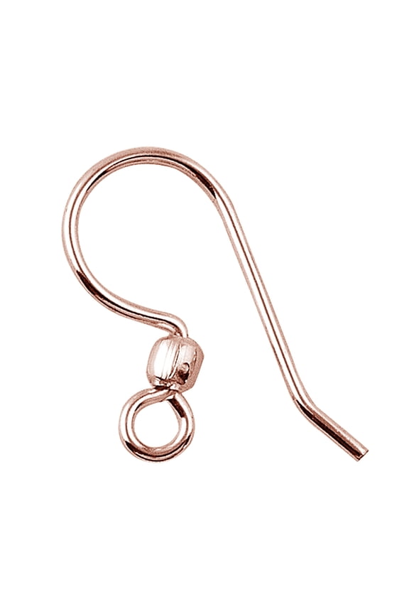 FRG-104 Rose Gold Overlay Earwire The Simple Style Fish Hook With Inside Loop And One Ball