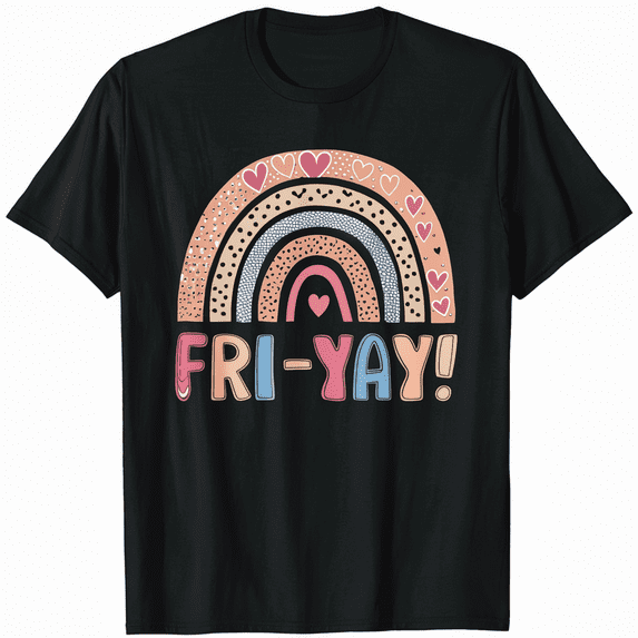 FRI-YAY Rainbow Vibes Tee Shirt Men Women Unisex Nature Graphic T-Shirt
