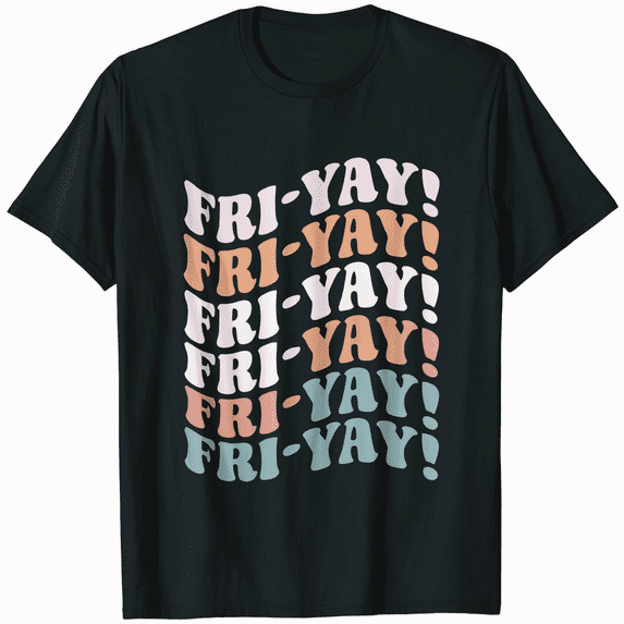 FRI-YAY Retro Style Tee Shirt Men Women Unisex Vintage Graphic T-Shirt