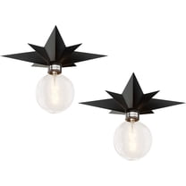 FRIDEKO HOME 2 Pack Modern Black Flush Mount Ceiling Lights, 11.8 inch, E26 Base, Metal Star Ceiling Light Fixtures for Hallway, Foyer, Kitchen, Porch, Bathroom (Without Bulb)
