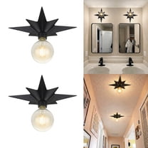 FRIDEKO HOME 2 Pack Modern Black Flush Mount Ceiling Lights, 11.8 inch, E26 Base, Metal Star Ceiling Light Fixtures for Hallway, Foyer, Kitchen, Porch, Bathroom (Without Bulb)