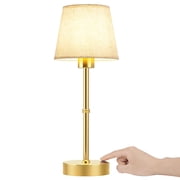 FRIDEKO HOME Cordless Lamp, 5000mAh Rechargeable, 15.75 Battery Powered Small Table Lamp, 2700K, Touch Control, Stepless/3 Level Dimmable, Desk Lamp for Home,Bedroom,Office, 1 Pack With Bulb