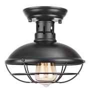 FRIDEKO HOME Farmhouse Flush Mount Ceiling Light, 8.7 Industrial Ceiling Light Fixture, Rustic Black Metal Cage Ceiling Lamp E26 Base for Hallway Kitchen Bedroom Living RoomWithout Bulb