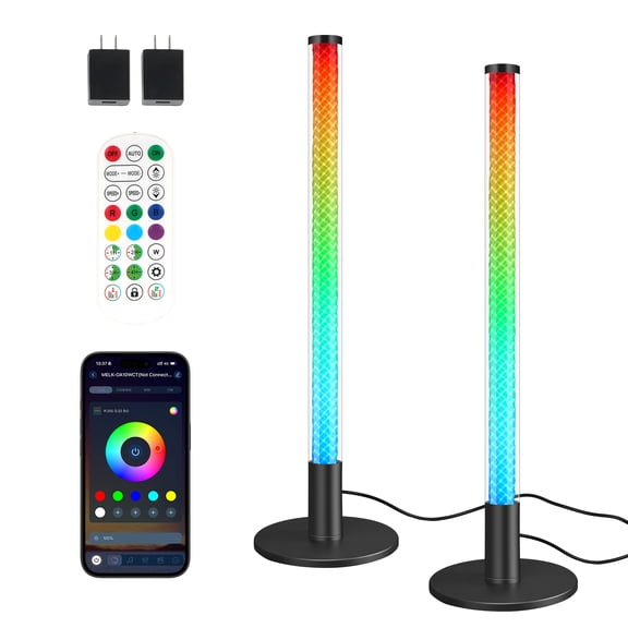 FRIDEKO HOME LED Light Bars Set of 2 with Music Sync, Color Changing TV Backlight, RGB 16 million Colors Dimmable & 33 Scene Modes, Timer Setting, APP or Remote Control, IC+RGB & W Smart RGB Light