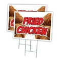 thumbnail image 1 of FRIED CHICKEN 2 Pack Of 18" x 24" Yard Sign & Stake | Advertise Your Business | Stake Included Image On Front Only | Made in The USA, 1 of 3