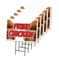 thumbnail image 1 of FRIED CHICKEN 5 Pack Of 12" x 16" Yard Sign & Stake | Advertise Your Business | Stake Included Image On Front Only | Made in The USA, 1 of 3