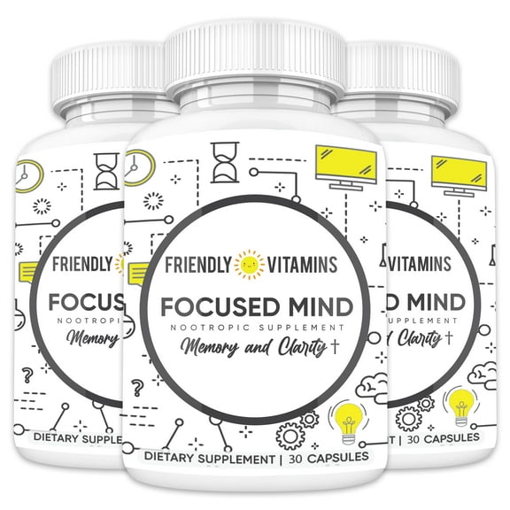FRIENDLY VITAMINS Focused Mind (90 Count (Pack of 3))
