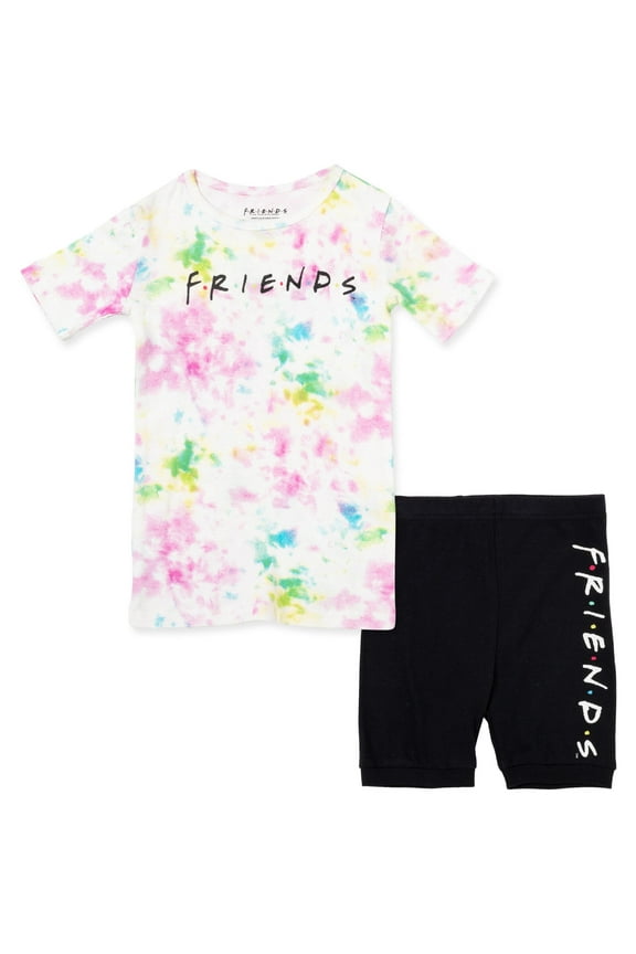 Big Girls Pajama Shirt and Shorts Sleep Set Little Kid to Big Kid