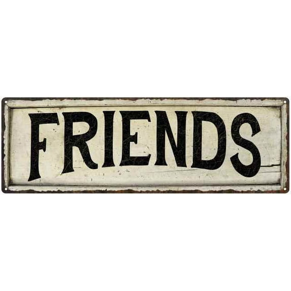 FRIENDS Farmhouse Style Wood Look Sign Gift 6x18 Metal Decor 106180028174