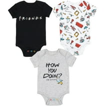 FRIENDS Infant Baby Boys 3 Pack Bodysuits