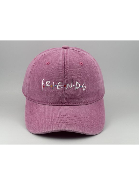 FRIENDS Letter Embroidered Adult Washed Cotton Baseball Hat Adjustable Dad Cap