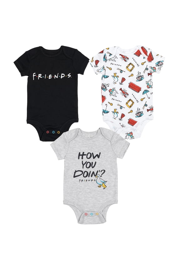 Newborn Baby Boys 3 Pack Bodysuits