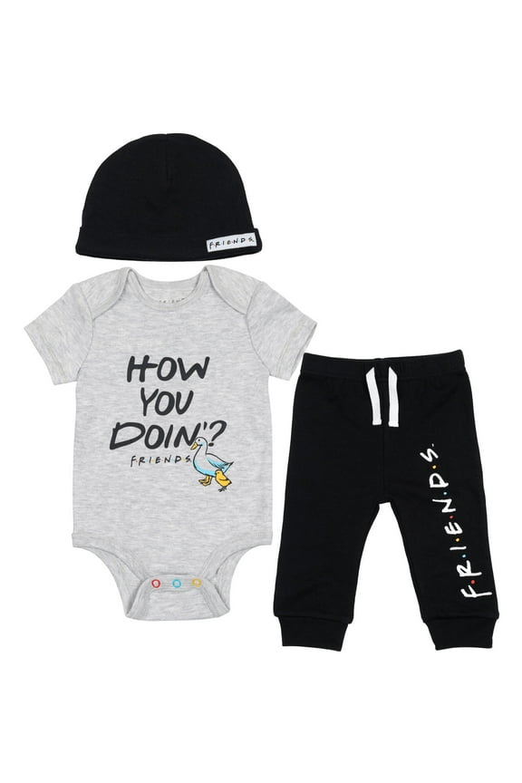 Newborn Baby Boys Bodysuit Pants and Hat 3 Piece Outfit Set Newborn to Infant